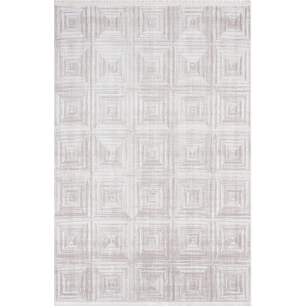 Seyran Roma Koleksiyonu Akrilik Dokuma Halı 414 Kemik Gri