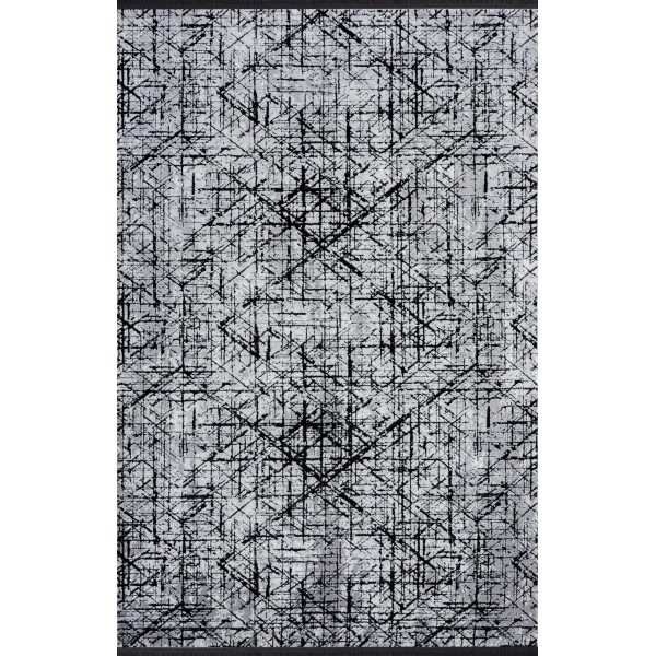 Seyran Roma Koleksiyonu Akrilik Dokuma Halı 421 Gri Siyah