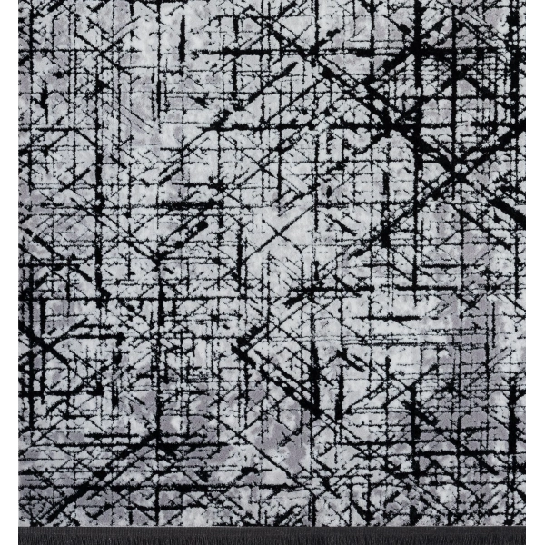 Seyran Roma Koleksiyonu Akrilik Dokuma Halı 421 Gri Siyah