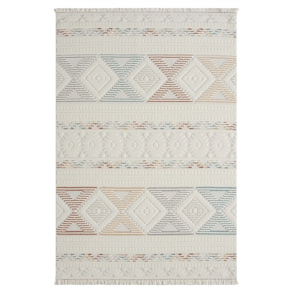 Seyran Rubby Koleksiyonu Sisal Dekoratif Halı 1551 Multi Beyaz