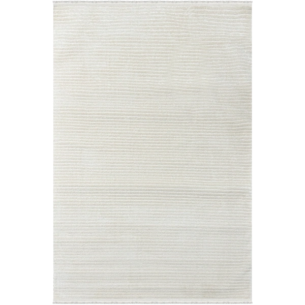Soft  Koleksiyonu Modern Saçaklı Halı 8303 Krem