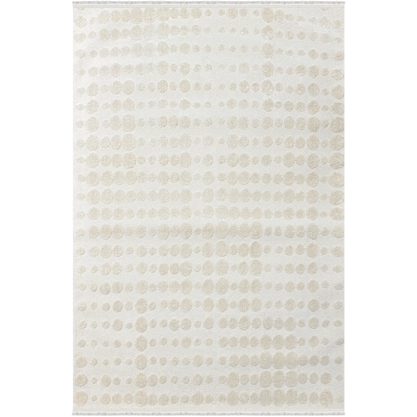 Soft  Koleksiyonu Modern Saçaklı Halı 8307 Krem