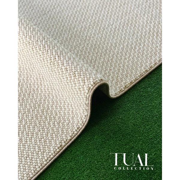 Tual Koleksiyonu Modern Saçaklı Halı 8401 Bej