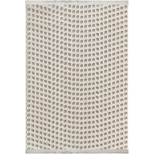 Tual Koleksiyonu Modern Saçaklı Halı 8405 Bej