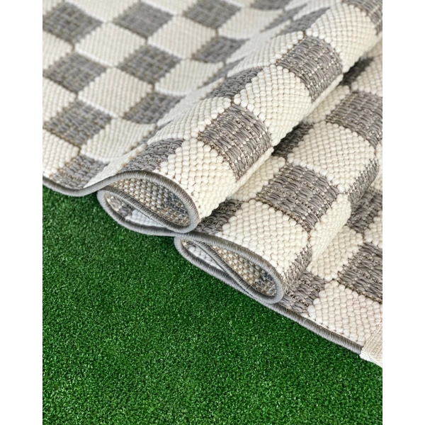 Tual Koleksiyonu Modern Saçaklı Halı 8407 Gri