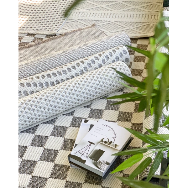 Tual Koleksiyonu Modern Saçaklı Halı 8407 Gri