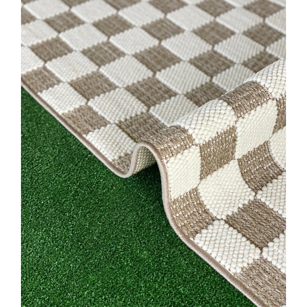 Tual Koleksiyonu Modern Saçaklı Halı 8408 Kahve