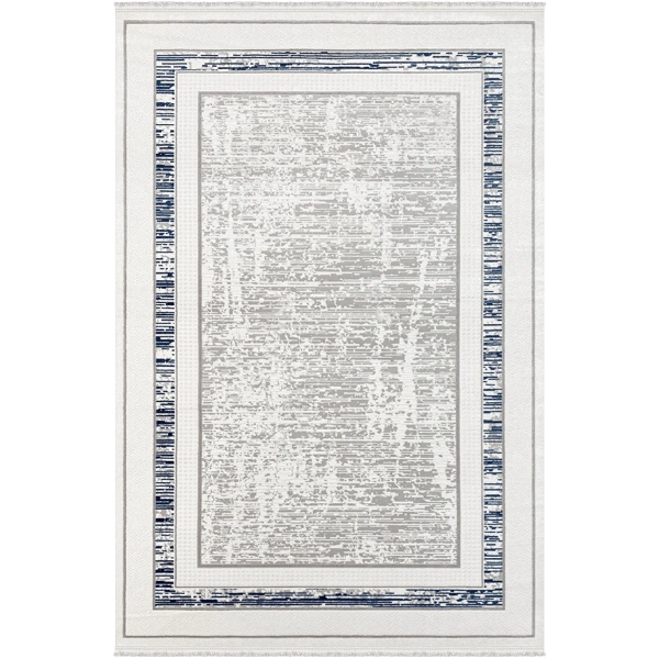 Vesta Koleksiyonu Akrilik Dokuma Saçaklı Halı 3752 Mavi