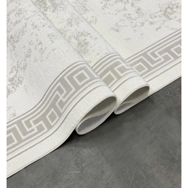 Vesta Koleksiyonu Akrilik Dokuma Saçaklı Halı 3753 Gri