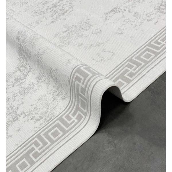 Vesta Koleksiyonu Akrilik Dokuma Saçaklı Halı 3753 Gri