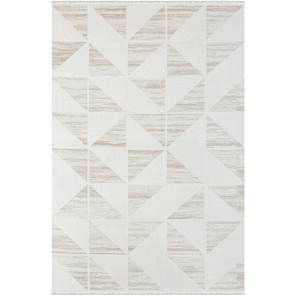 Vesta Koleksiyonu Akrilik Dokuma Saçaklı Halı 3754 Bej