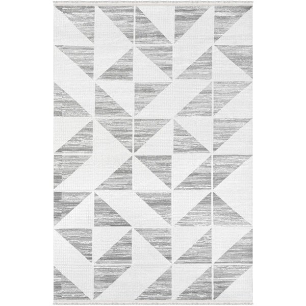 Vesta Koleksiyonu Akrilik Dokuma Saçaklı Halı 3755 Gri