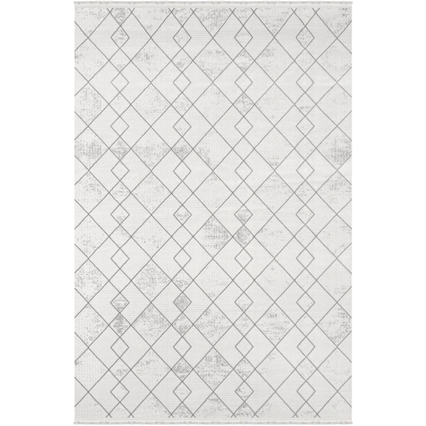 Vesta Koleksiyonu Akrilik Dokuma Saçaklı Halı 3759 Gri