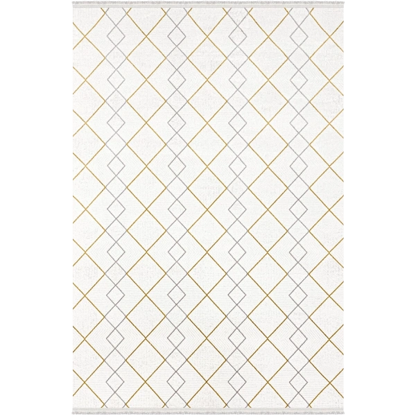 Vesta Koleksiyonu Akrilik Dokuma Saçaklı Halı 3760 Sarı