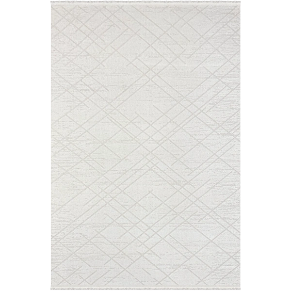 Vesta Koleksiyonu Akrilik Dokuma Saçaklı Halı 3761 Krem