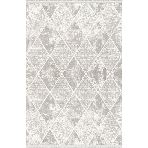 Vesta Koleksiyonu Akrilik Dokuma Saçaklı Halı 3763 Gri