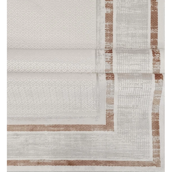 Victoria Koleksiyonu Viskon Akrilik Dokuma Lüks Saçaklı Halı 6015 Terra