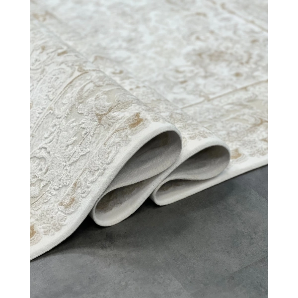 Viola Koleksiyonu Akrilik Dokuma Saçaklı Halı 3401 Gold