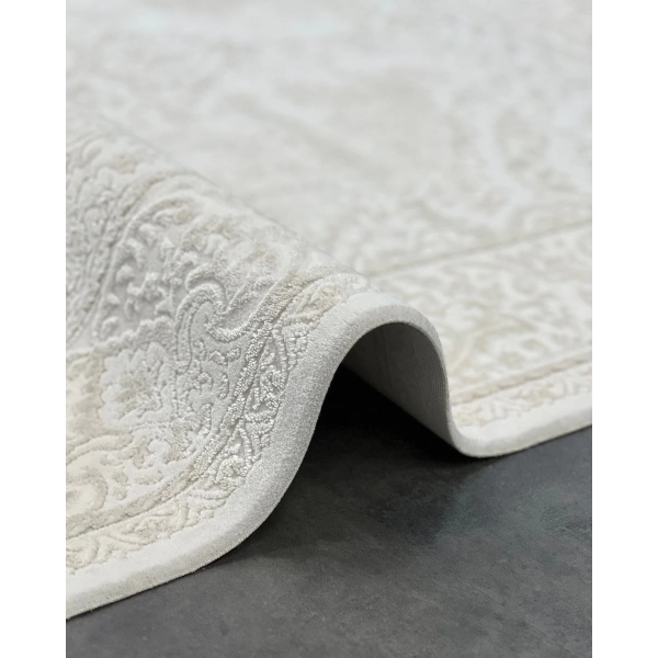 Viola Koleksiyonu Akrilik Dokuma Saçaklı Halı 3402 Krem