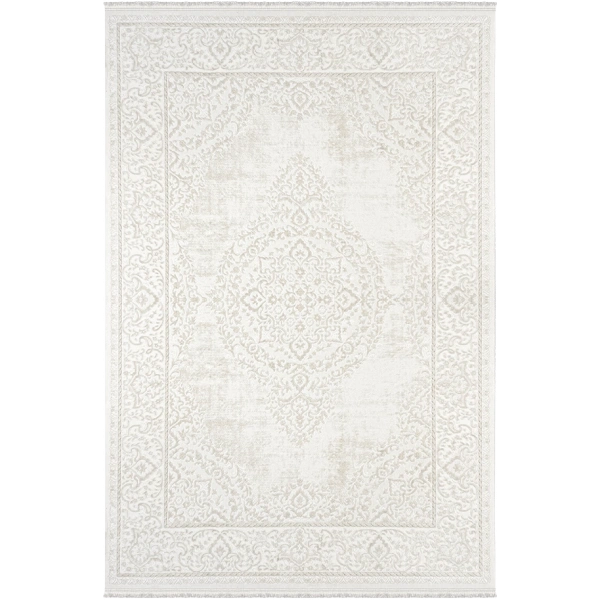 Viola Koleksiyonu Akrilik Dokuma Saçaklı Halı 3402 Krem