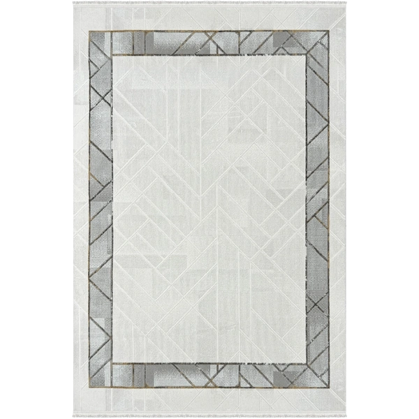 Viola Koleksiyonu Akrilik Dokuma Saçaklı Halı 3403 Gri