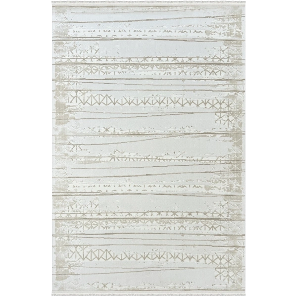 Viola Koleksiyonu Akrilik Dokuma Saçaklı Halı 3405 Bej