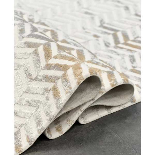 Viola Koleksiyonu Akrilik Dokuma Saçaklı Halı 3408 Gold