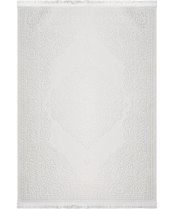 Alesta Koleksiyonu Akrilik Dokuma Saçaklı Halı 3501 Krem