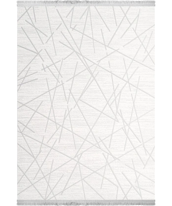 Alesta Koleksiyonu Akrilik Dokuma Saçaklı Halı 3504 Gri