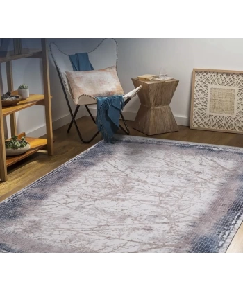 Bamboo Koleksiyonu Akrilik Dokuma Saçaklı Halı 1019 Mavi