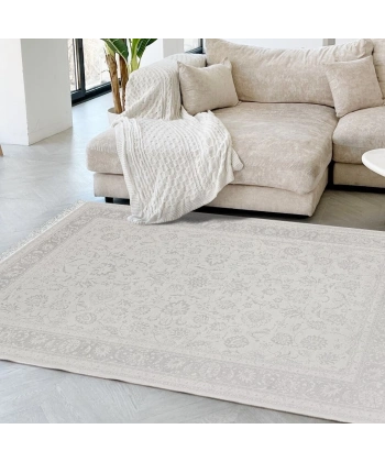 Deluxe Koleksiyonu Viskon Akrilik Dokuma Lüks Saçaklı Halı 6504 Gri