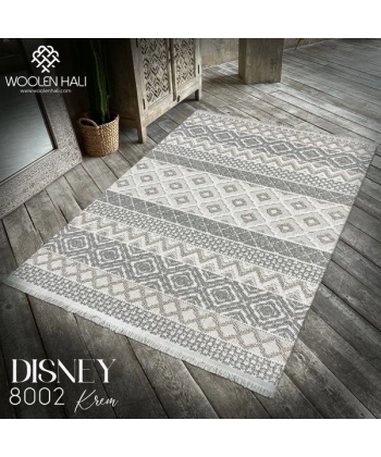 Disney Koleksiyonu Dekoratif Modern Saçaklı Halı 8002 Krem