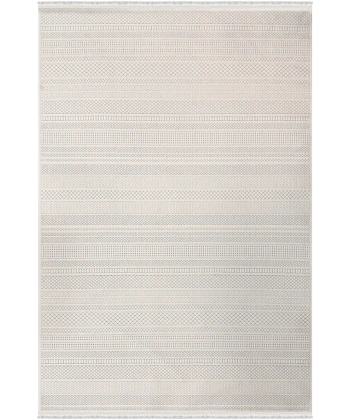 Lavina Koleksiyonu Dekoratif Modern Saçaklı Halı 8601 Krem