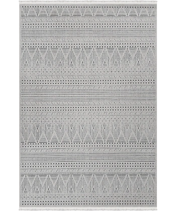 Lavina Koleksiyonu Dekoratif Modern Saçaklı Halı 8604 Antrasit