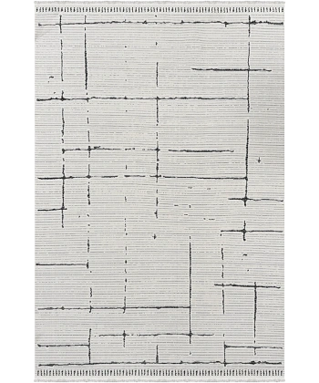 Lavina Koleksiyonu Dekoratif Modern Saçaklı Halı 8607 Gri