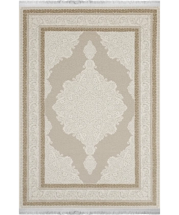 Milano Koleksiyonu Akrilik Dokuma Lüks Saçaklı Halı 4751 Bej