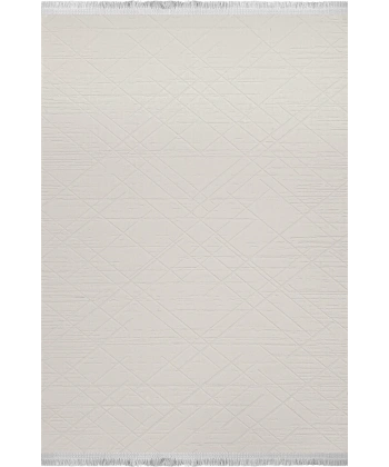 Milano Koleksiyonu Akrilik Dokuma Lüks Saçaklı Halı 4755 Krem