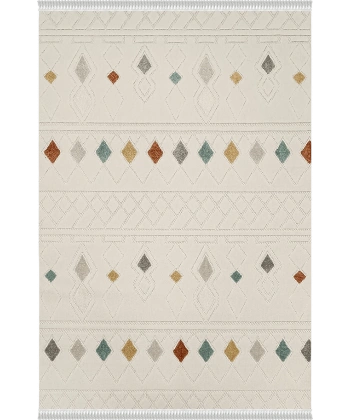 Mudo Koleksiyonu Dekoratif Modern Saçaklı Halı 8751 Multi