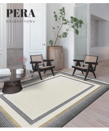 Pera Koleksiyonu %100 Akrilik Dokuma Lüks Saçaklı Halı 4501 Gri