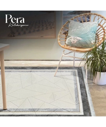 Pera Koleksiyonu %100 Akrilik Dokuma Lüks Saçaklı Halı 4503 Gri