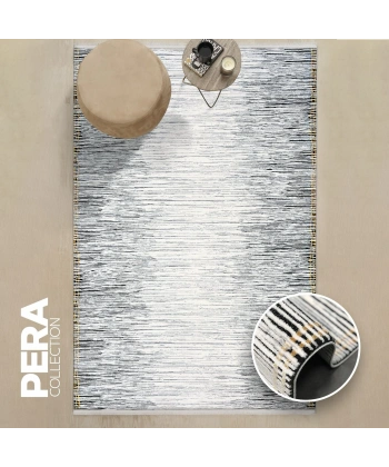 Pera Koleksiyonu %100 Akrilik Dokuma Lüks Saçaklı Halı 4509 Gri