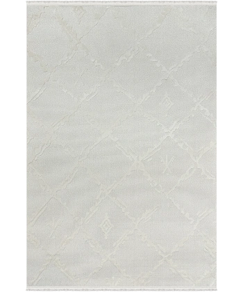 Pietra Koleksiyonu Dekoratif Modern Saçaklı Halı 8205 Krem