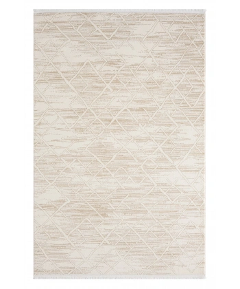 Seyran Asya Koleksiyonu %100 Akrilik Kalın Saçaklı Halı 522 Bej