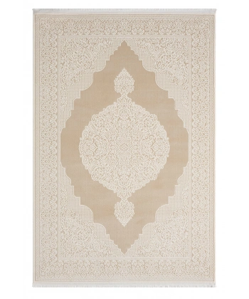 Seyran Asya Koleksiyonu %100 Akrilik Kalın Saçaklı Halı 524 Bej