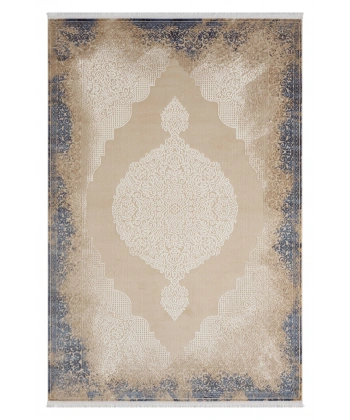 Seyran Asya Koleksiyonu %100 Akrilik Kalın Saçaklı Halı 524 Mavi