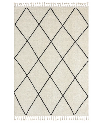 Seyran Matta Koleksiyonu İskandinav Dekoratif Halı 2021 Siyah