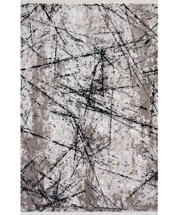 Seyran Roma Koleksiyonu Akrilik Dokuma Halı 413 Bej Siyah