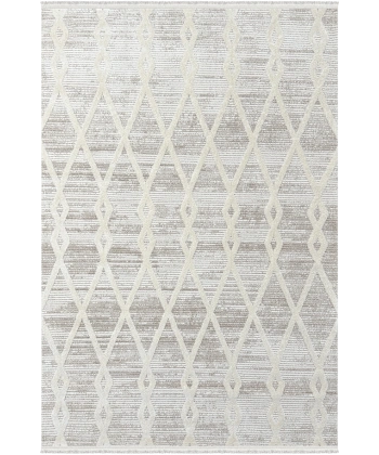 Soft  Koleksiyonu Modern Saçaklı Halı 8306 Bej