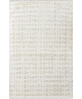 Soft  Koleksiyonu Modern Saçaklı Halı 8307 Krem