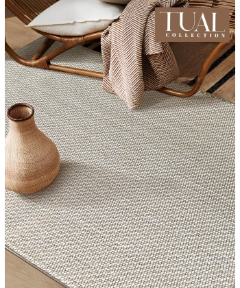 Tual Koleksiyonu Modern Saçaklı Halı 8401 Bej